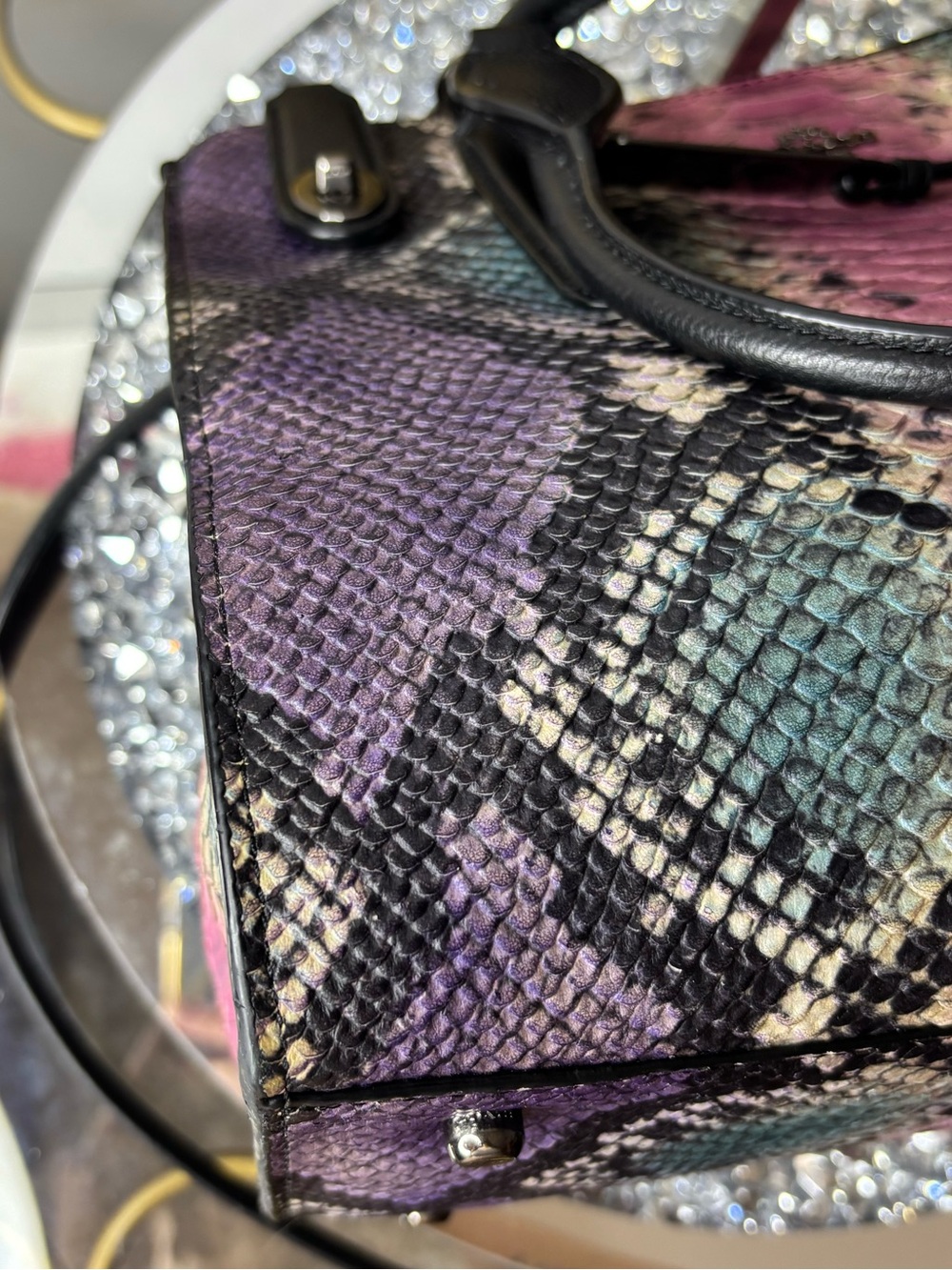Coach 2014 limited edition Crosby multi-color python embossed carryall EUC - Picture 13 of 17